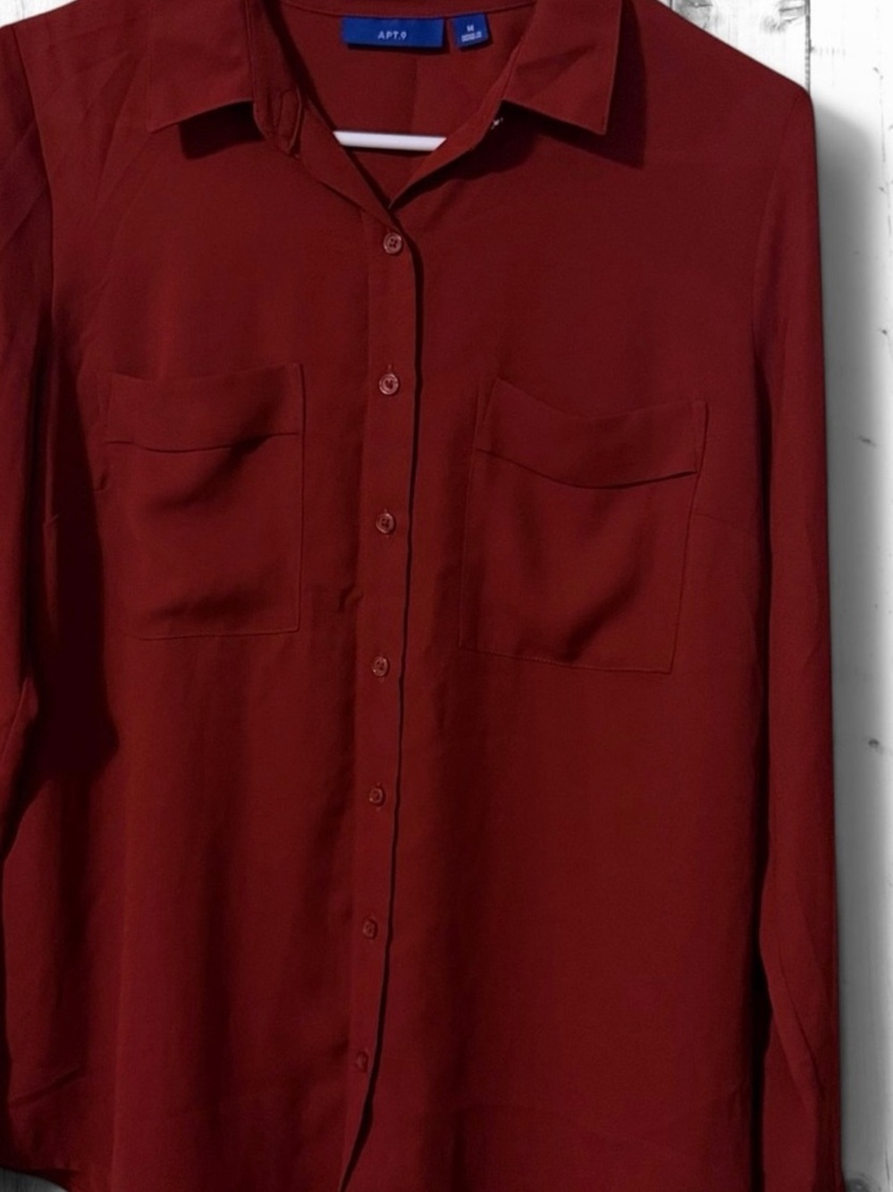 Apt. 9 Men's Burgundy Long-Sleeve Button-Down Shirt